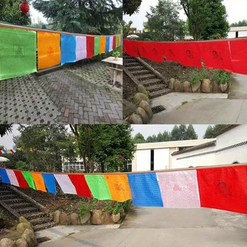 Künstliche Seiden-Tibetische Buddhistische Gebetsfahnen Lung Ta Windpferd-Banner Garten-Außendekoration