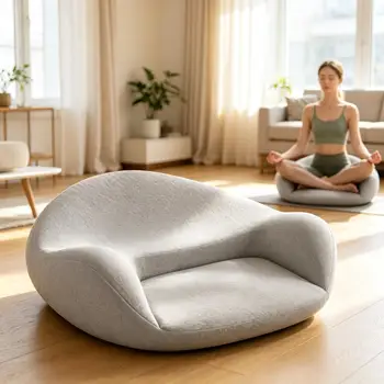 Memory-Schaum Meditationskissen mit Ergonomischer Unterstützung Bodenkissen Waschbarer Kissenbezug für Yoga