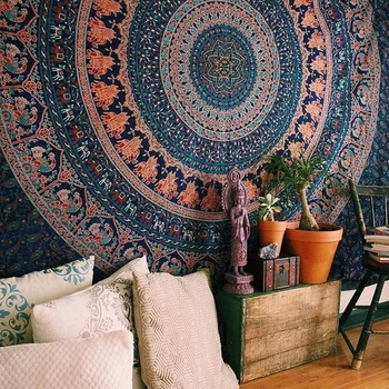Mandala Wandteppich Makramee Wandbehang Bohemian Strandmatte Polyester Dünne Decke Yoga Schal Matte Decke Boho