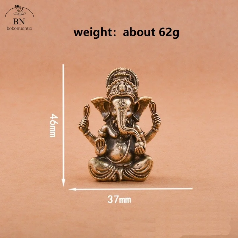 Retro Messing Lord Ganesha Statue Buddha Ornamente Elefant Hindu-Gott Skulptur Figuren Heim