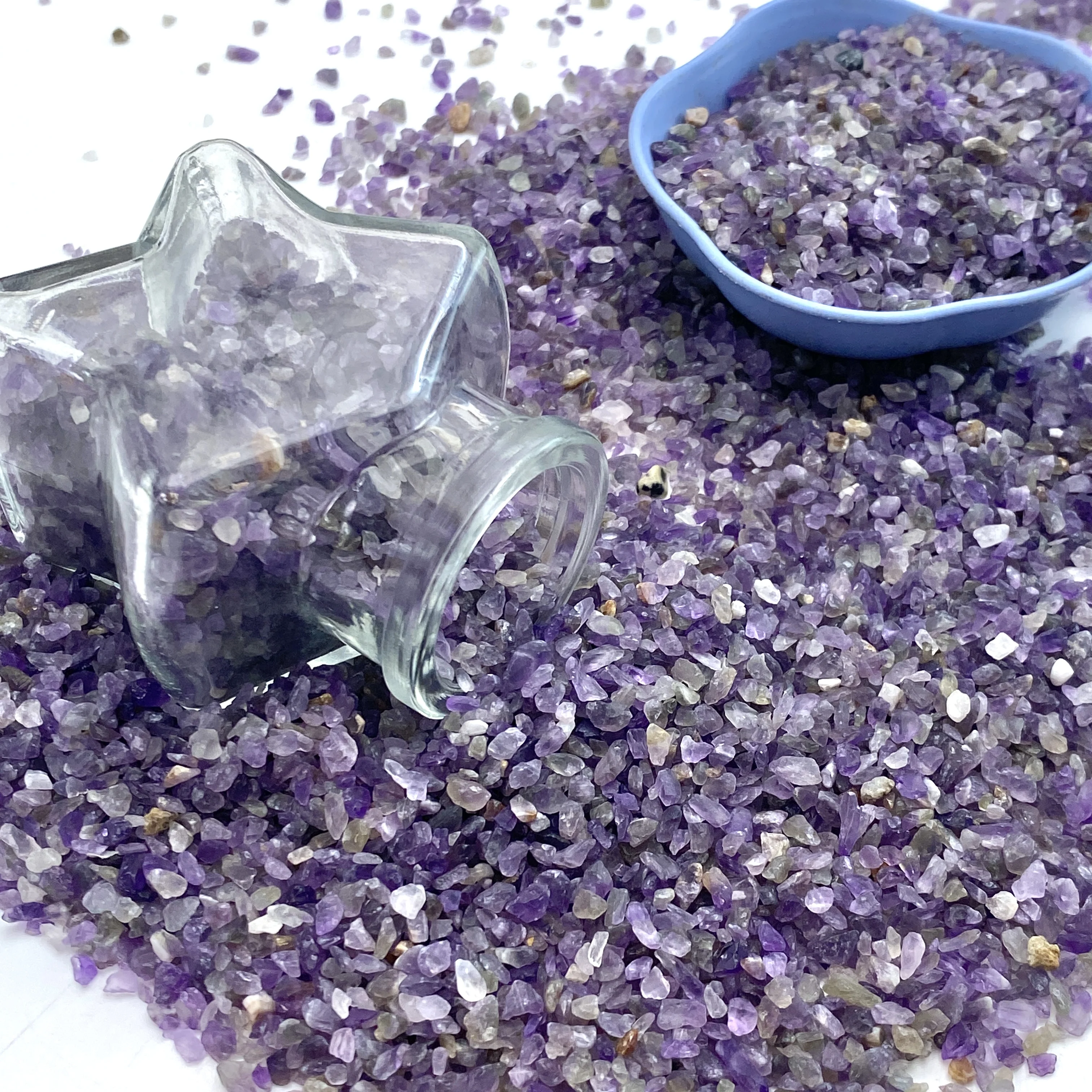 50g/100g/Beutel Naturstein Amethyst Material Kristall Kies Stein Chips – Bild 4