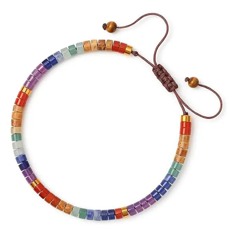 7-Chakra-Armband, Schmuck aus Natursteinperlen, gewebt, für Damen – Bild 5