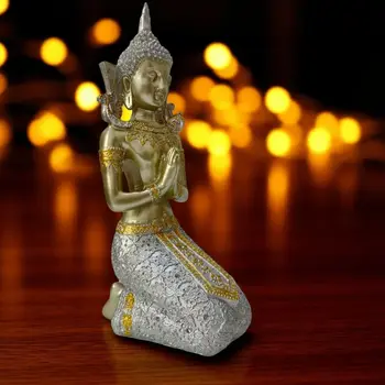 Meditierende sitzende Buddha-Statue, exquisit geschnitzte Figur, Kunsthandwerk für Zuhause, Arbeitszimmer