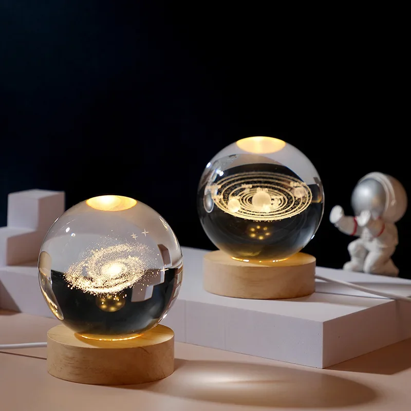 Geschenk Festival USB führte Nachtlicht, Galaxie Kristall kugel Lampe – Bild 2
