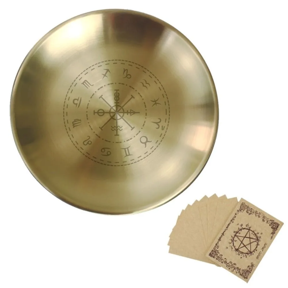 Pentagramm Altar Ritual Brennplatte aus Edelstahl 14cm - Robuste Mehrzweck-Altarschale für rituelle Zwecke