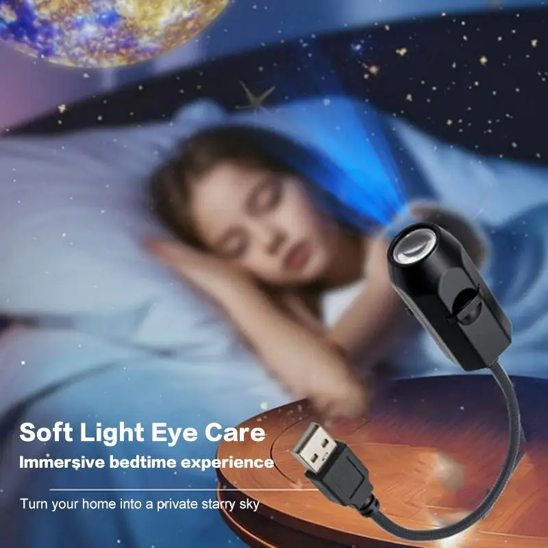 USB-Galaxie-Sternprojektor-Lampe, Mond-Erde-Deckenprojektion – Bild 2
