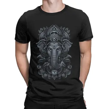 Ganesha Stone Ganesh Ganesha Lord Hinduismus Hindu Gott Indien Baumwolle Kleidung Neuheit Kurzarm