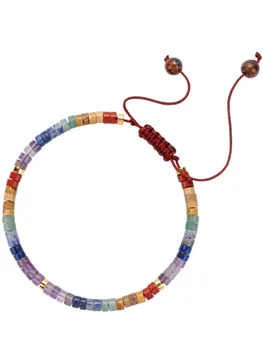 „Natürliches Halbedelstein-Chakra-Stein-Kristall-Yoga-Armband, 7 Chakren zur Linderung von Angstzuständen