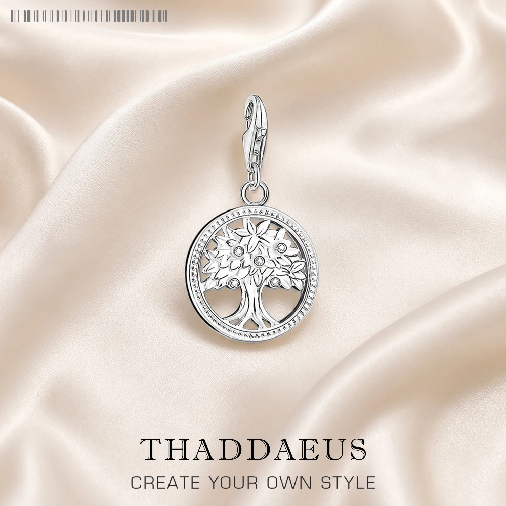 Baum des Lebens Runde Anhänger Charme Frühling 925 Sterling Silber Elegante Frauen Mädchen Schmuck Geschenke