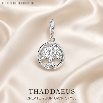 Baum des Lebens Runde Anhänger Charme Frühling 925 Sterling Silber Elegante Frauen Mädchen Schmuck Geschenke