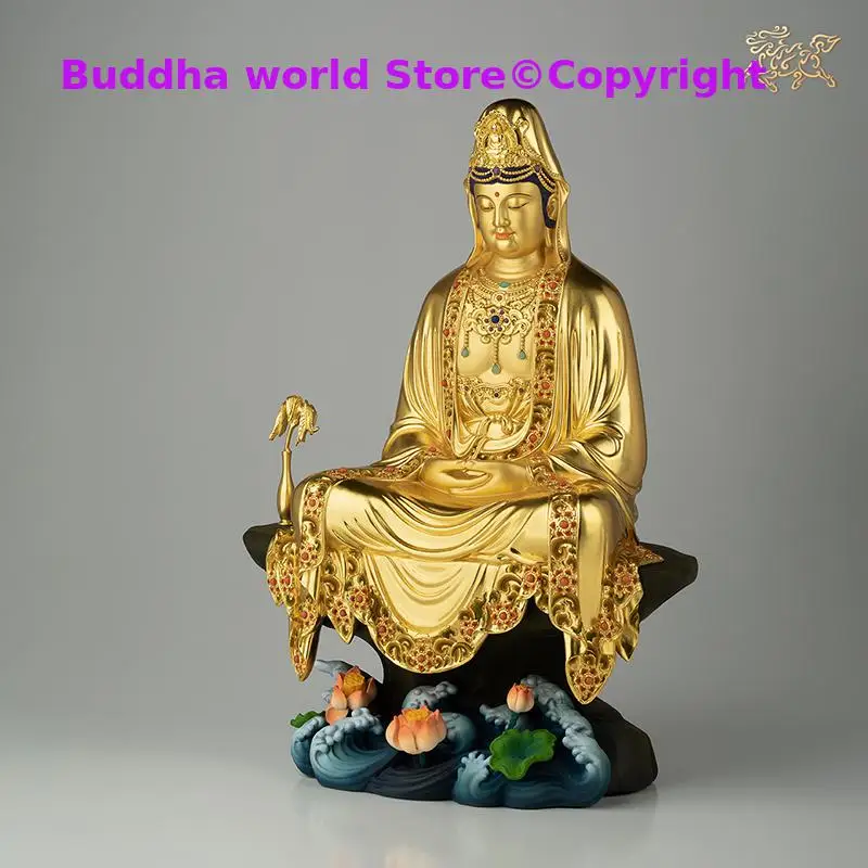 2025 Große asiatische erstklassige 24 Karat Vergoldung GUAN YIN Buddha – Bild 4