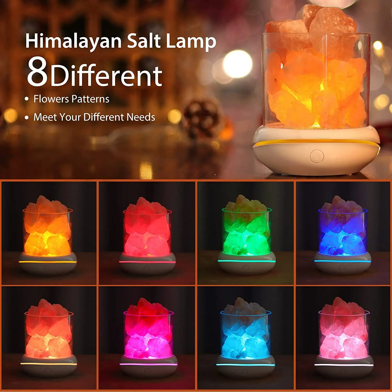 Aromalampen Natürliche Himalaya-Salzlampe USB Rosa Salzstein-Lampe – Bild 2