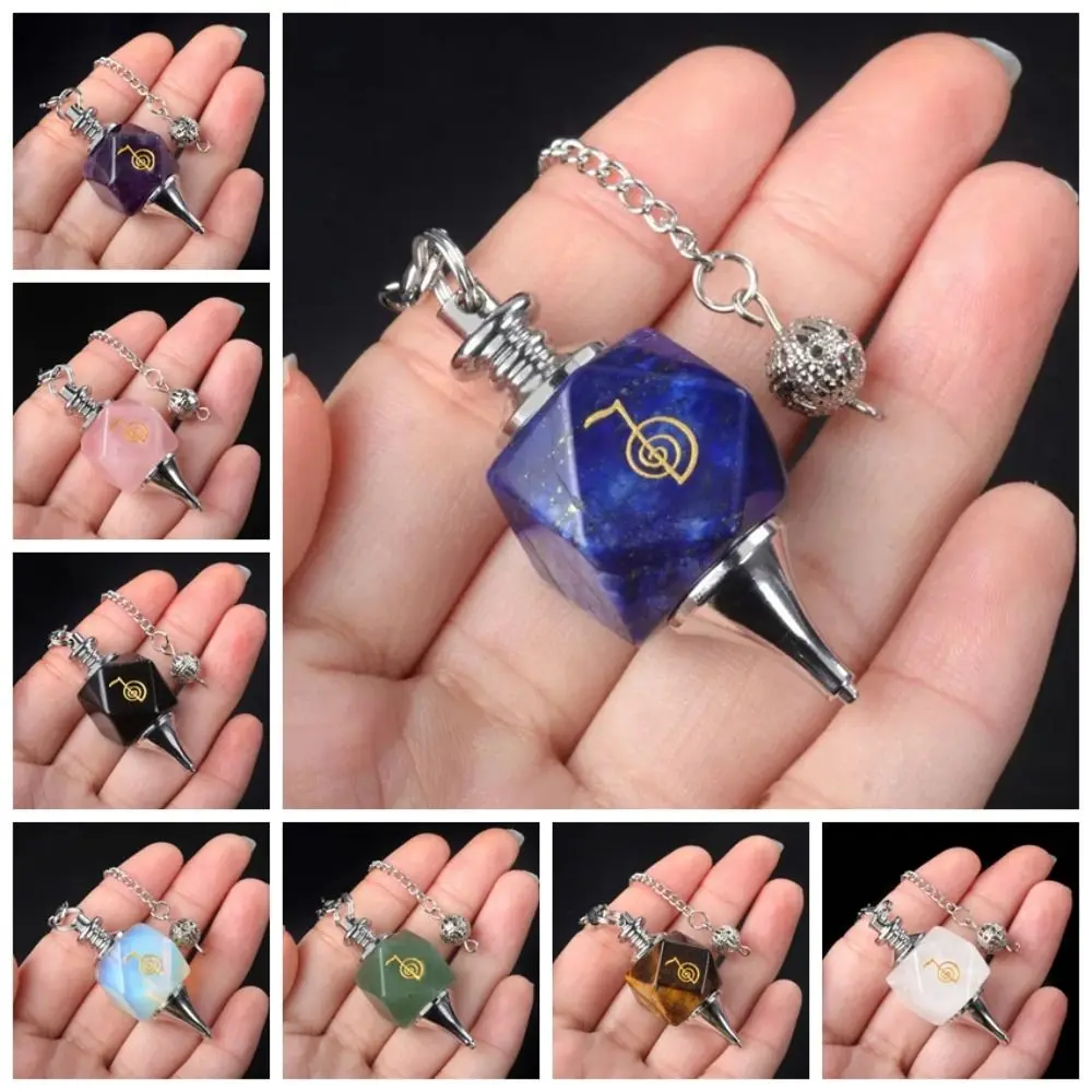 Halbedelstein-Chakra-Pendel, Lapis-Amethyst, Halbedelstein-Pendel, Cho – Bild 5