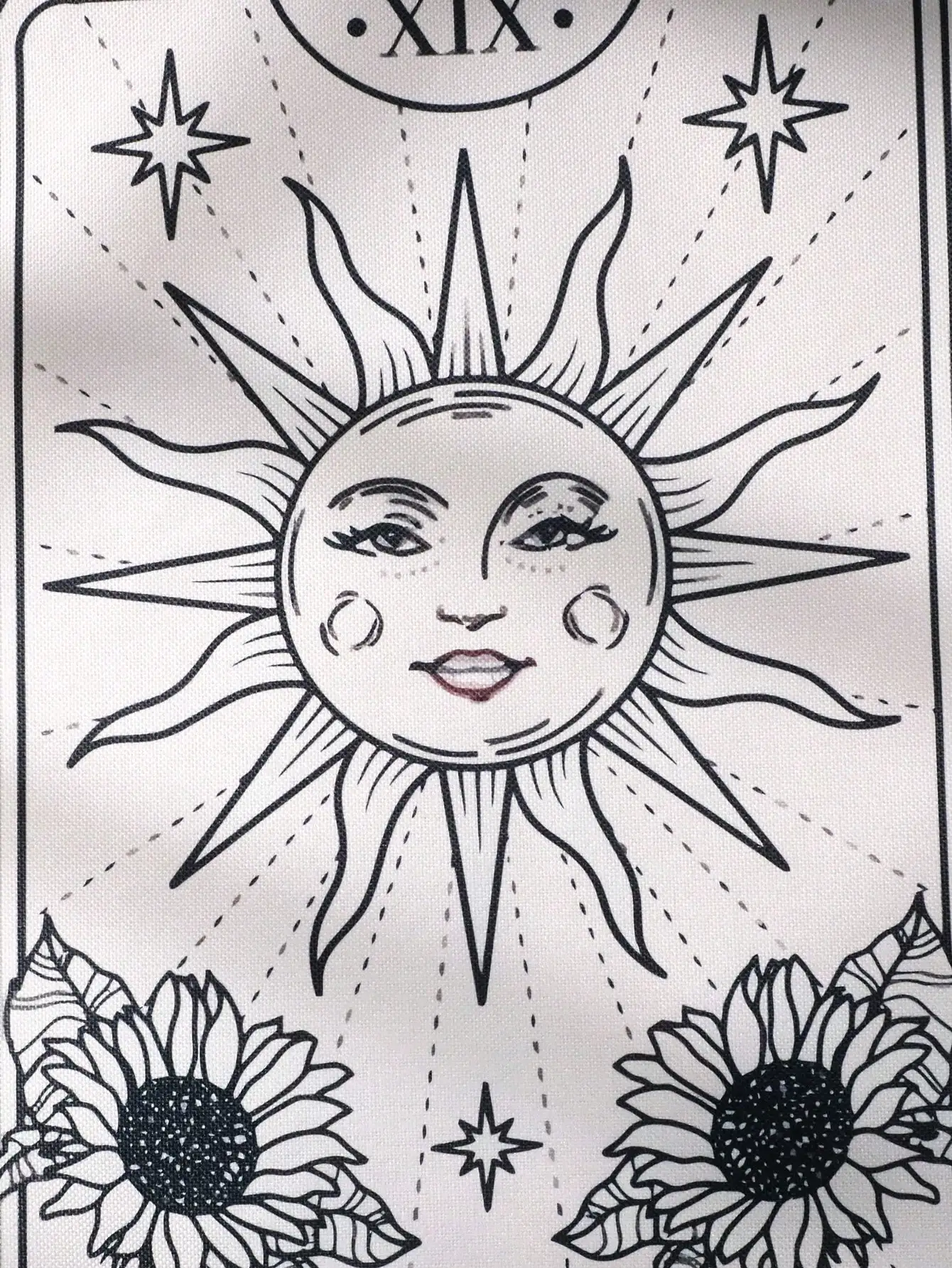 Wandteppich mit Sonne und Mond, Wandbehang, böhmische Kunst – Bild 6