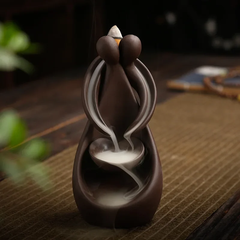 Fy Liebhaber Rückfluss Weihrauch brenner lila und Sandelholz Stick Weihrauch halter für Yoga Meditation
