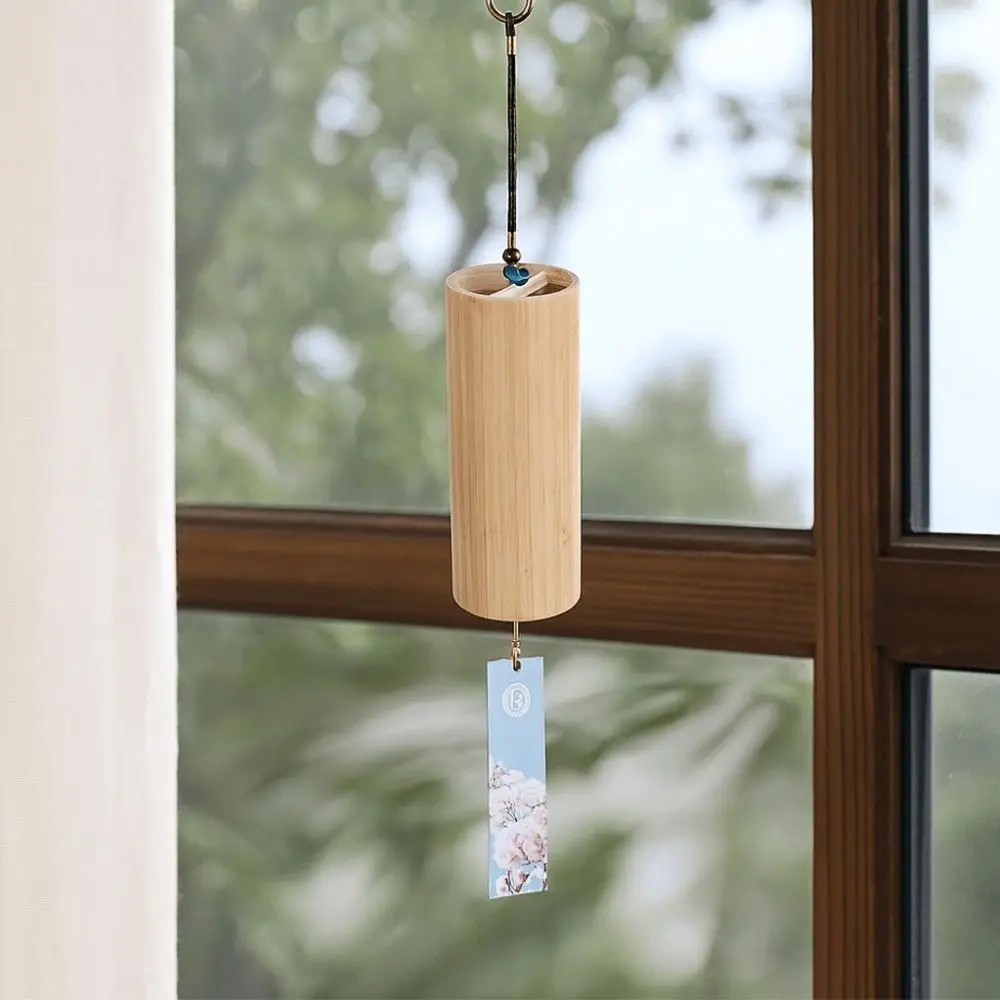 Natürlicher Klang Bambus Windspiele Ahornblatt Figur Wind schlägt – Bild 3