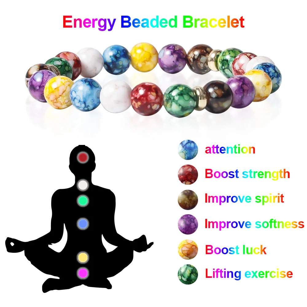 7chakra Armbänder Armreifen Naturstein Tigerauge Perle Yoga Balance Armband Männer Neue Buddha Gebet Schmuck