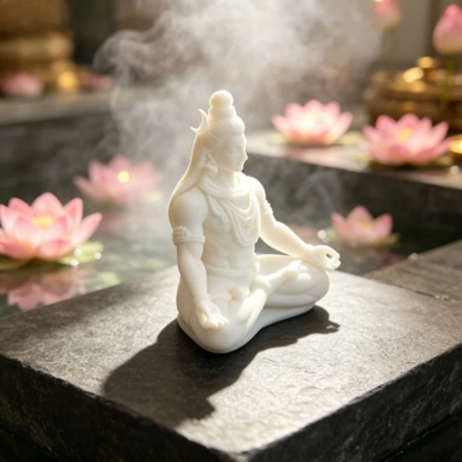 Hindu-Gott Shiva-Statue in Meditationspose, PLA-Figur, Yoga-Raum – Bild 2