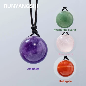 Natürliche Stein Quarz Klar Quarz Tiger eye Kristall Ball Anhänger Kugel Halskette Ornament Dekorative Chakra