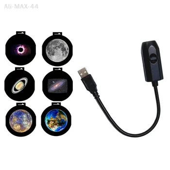USB Mond-Erde 360-Grad-Projektionslampe Sternenhimmel Nachtlicht mit Fernbedienung für Kinderzimmer