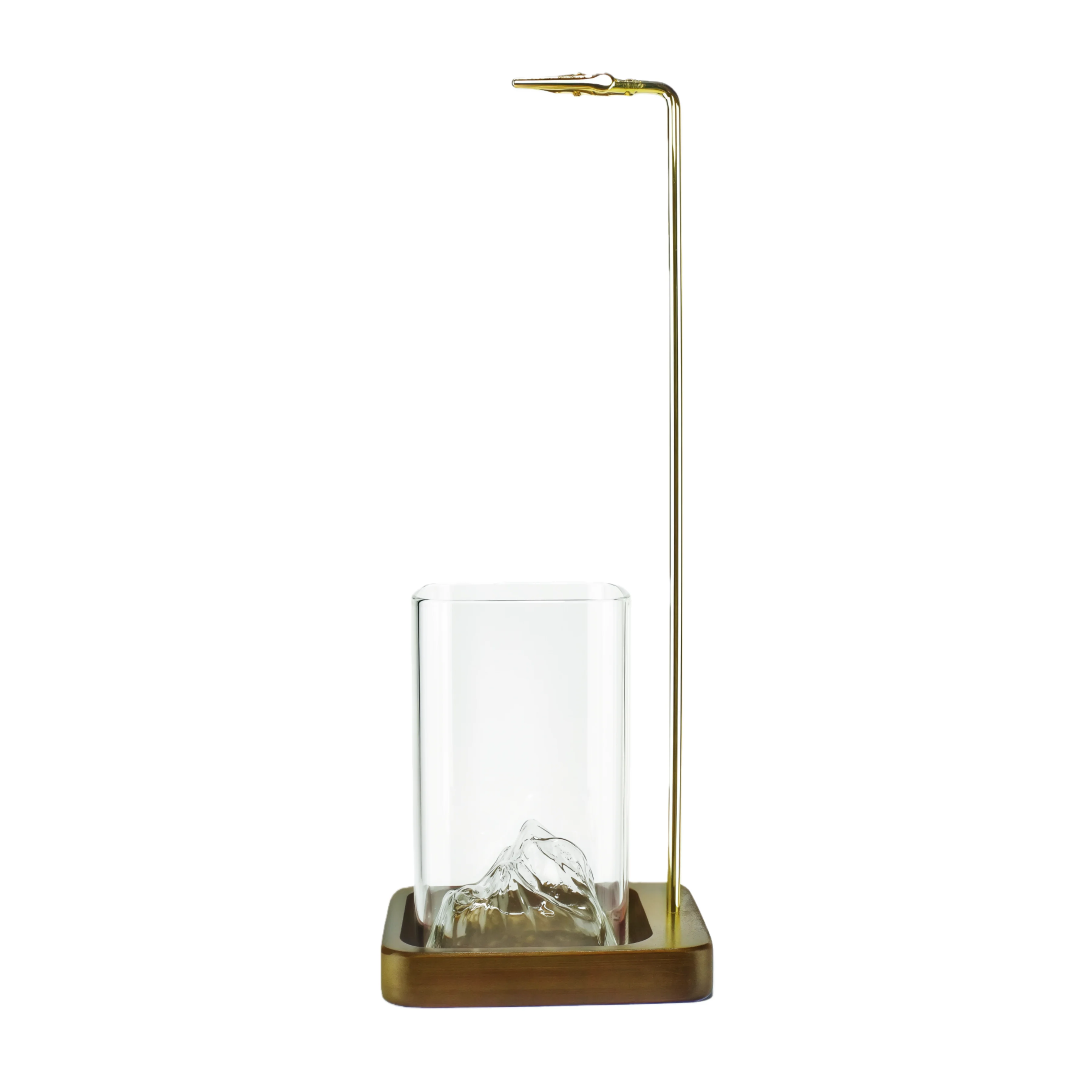 Räucherstäbchenhalter aus Holz für Stäbchen mit Glas, Aschefänger, Anti-Asche, fliegender Räuchergefäß