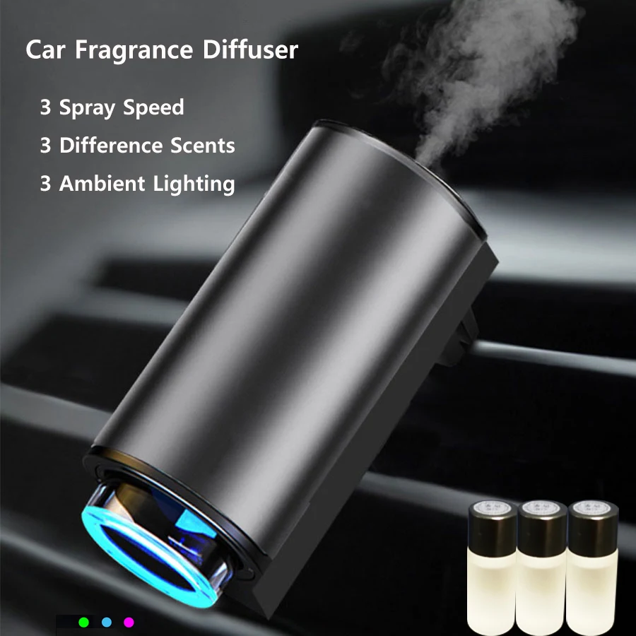 Aromaöl-Diffusor für Auto, Luft, Oulet, Duftdiffusor, 3 Düfte, Parfüm, Fahrzeug-Lufterfrischer, guter Geruch