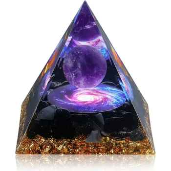 Orgon pyramide für positive Energie, Orgonit Amethyst & Obsidian kristall pyramiden zur Stress reduzierung