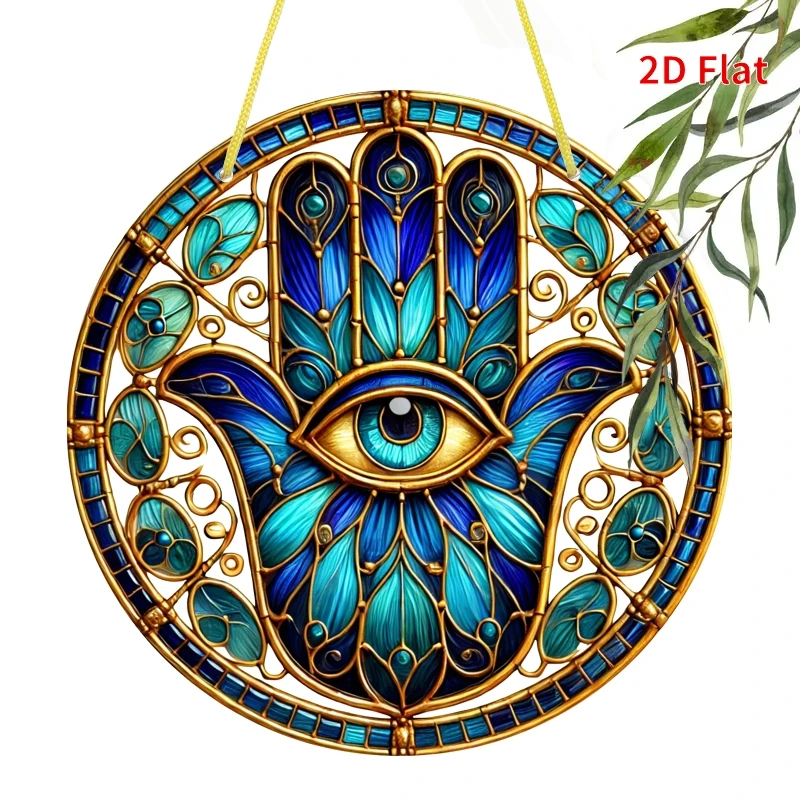 Luxuriöser türkisfarbener und goldener Hamsa-Hand, böser Blick – Bild 6