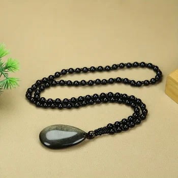 Elegante Halskette mit Anhänger für Herren, Naturstein-Accessoires im Tröpfchen-Stil