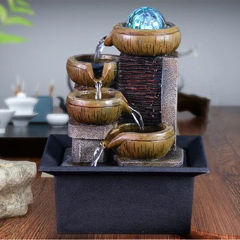 Geschenke Desktop-Wasserbrunnen Tragbares Tisch-Wasserfall-Set Beruhigende Entspannung Zen-Meditation