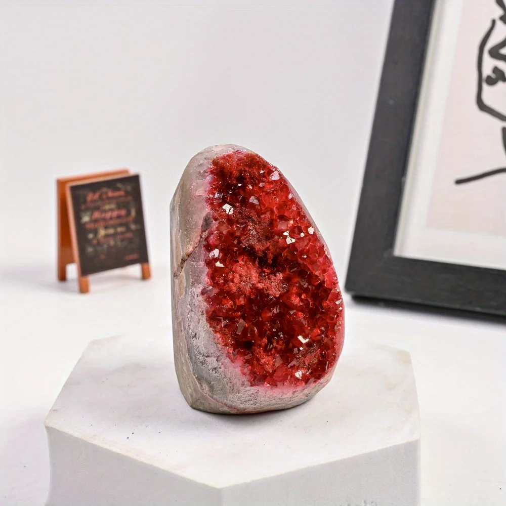 Klassischer Roter Amethyst-Geode-Cluster - Perfekt für Heim- und Bürodekoration, Einzigartiges Geschenk