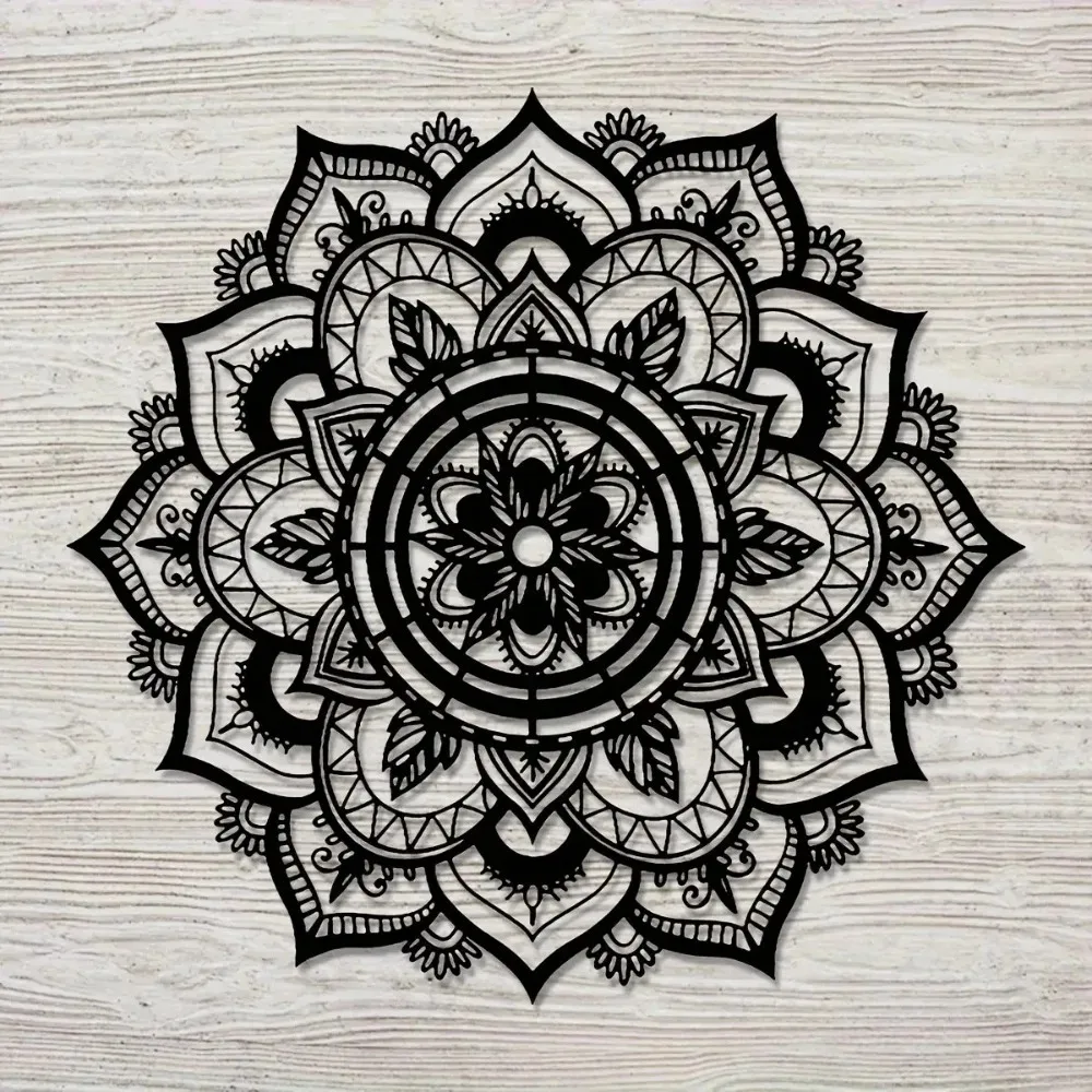 Böhmische Mandala Metall-Wandkunst Lotusblume Zen Heimdekoration – Bild 6