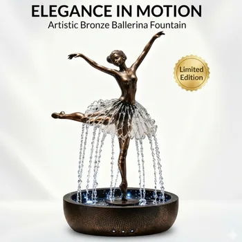 Eleganter Ballerina Tischbrunnen Lustiger Vintage-Bronze Zimmerbrunnen mit Entspannendem Wassergeräusch