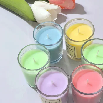 Farbige Duftkerzen; Premium Geschenkbox; Handgefertigte Glas-Sojawachskerzen; Rauchfreie Kreative Duftkerzen