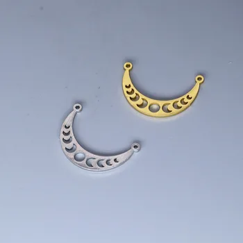 Celestial Crescent Moon Phase Charm Anhänger Für Halskette Schmuck Handwerk Handgemachte Edelstahl (5 Stück)