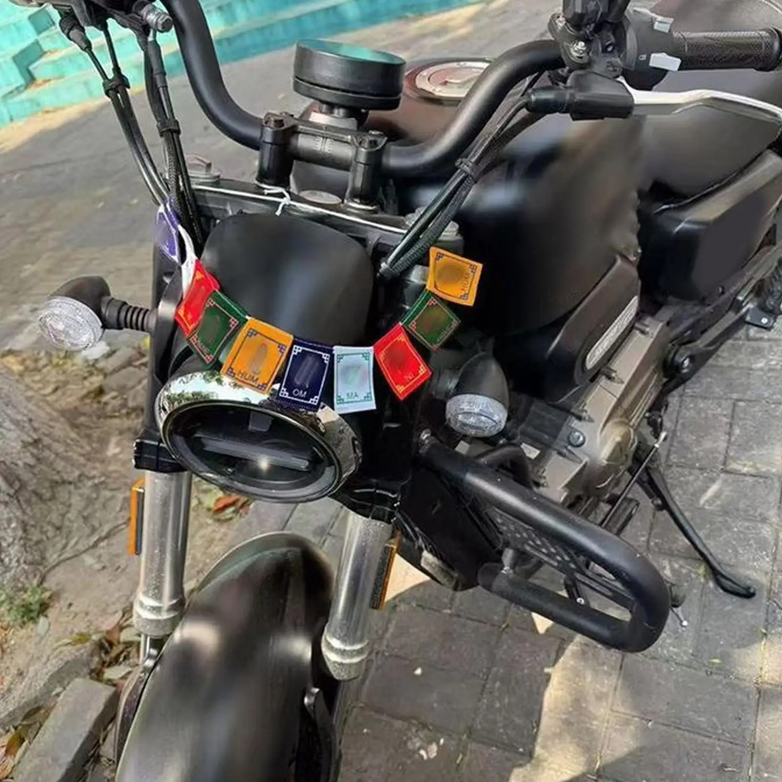 Mini Traditionelle Tibetische Gebetsfahnen 5 Elementfarben – Bild 3