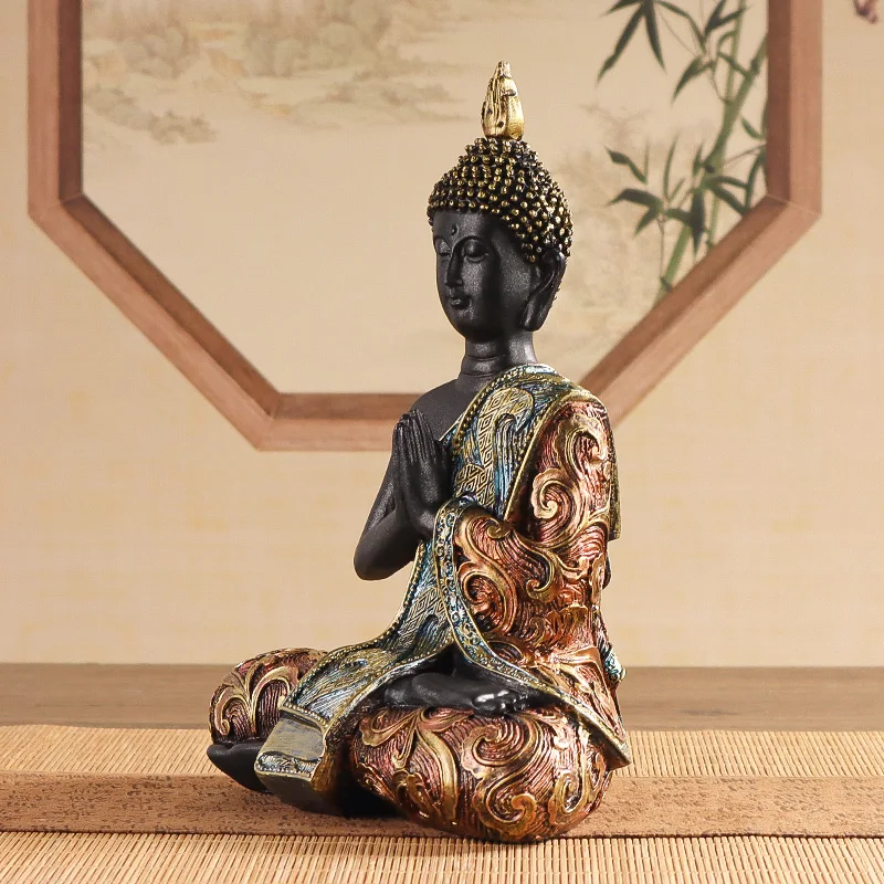 Exquisite sitzende Buddha-Statue, Skulptur, religiöses Kunstwerk – Bild 3