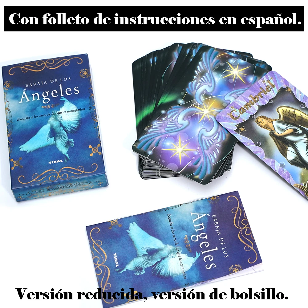 Spanische Tarotkarten, Engel-Orakel-Deck, spanisches spirituelles Kartenset, göttliche Anleitung, englische
