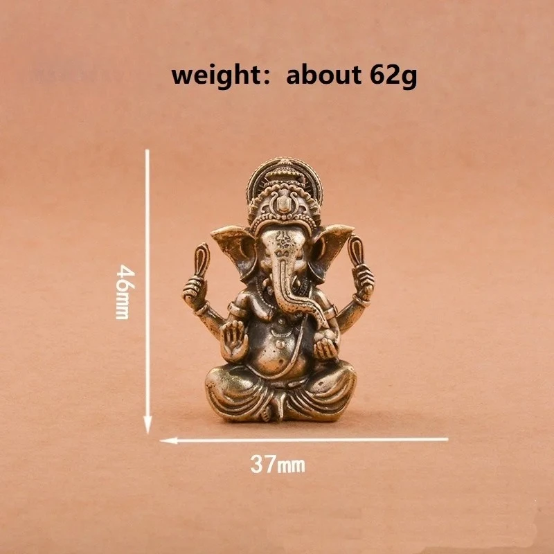 Retro-Messingstatue des Gottes Ganesha, Buddha-Ornamente, Elefanten-Hindu-Gott-Skulptur, Figuren, Dekoration