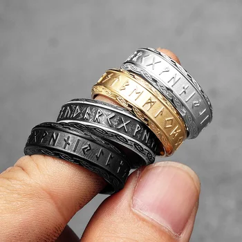 Wikinger Runen Männer Ringe Edelstahl Retro Punkrock einfache Frauen Schmuck Mode accessoires fremde Dinge