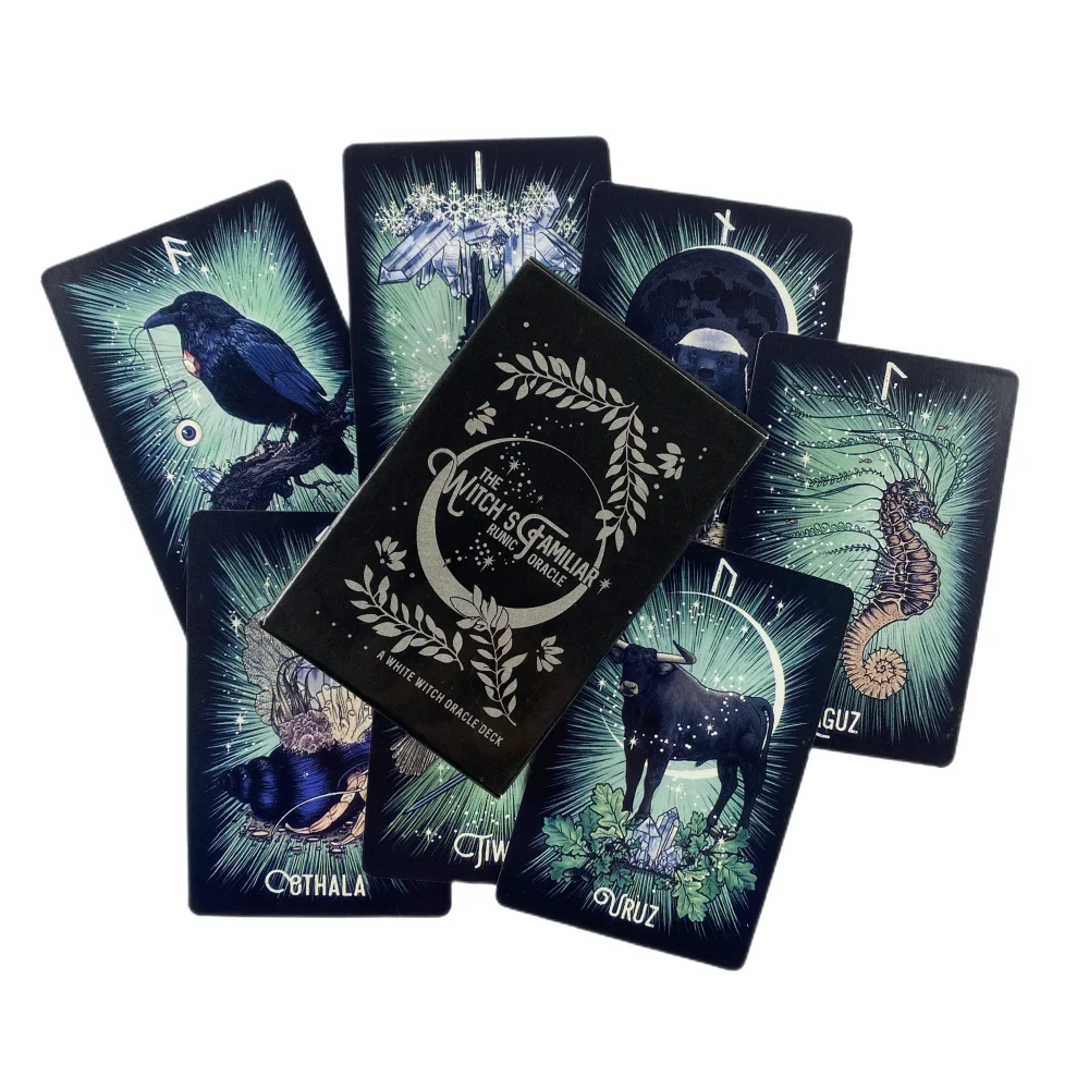 The Witch's Familiar Runic Oracle 24 Karten Indie Tarot Deck Runen – Bild 6