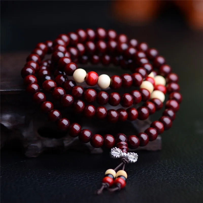 Gebets perlen Mala 108 Perlen Armbänder 8mm natürliche Sandelholz – Bild 6