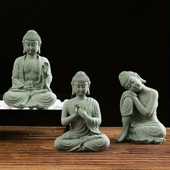 Buddha Garten Statue Aquarium Dekoration Mini Buddhismus Figur Schreibtisch Tischlandschaft Dekor Home Zen