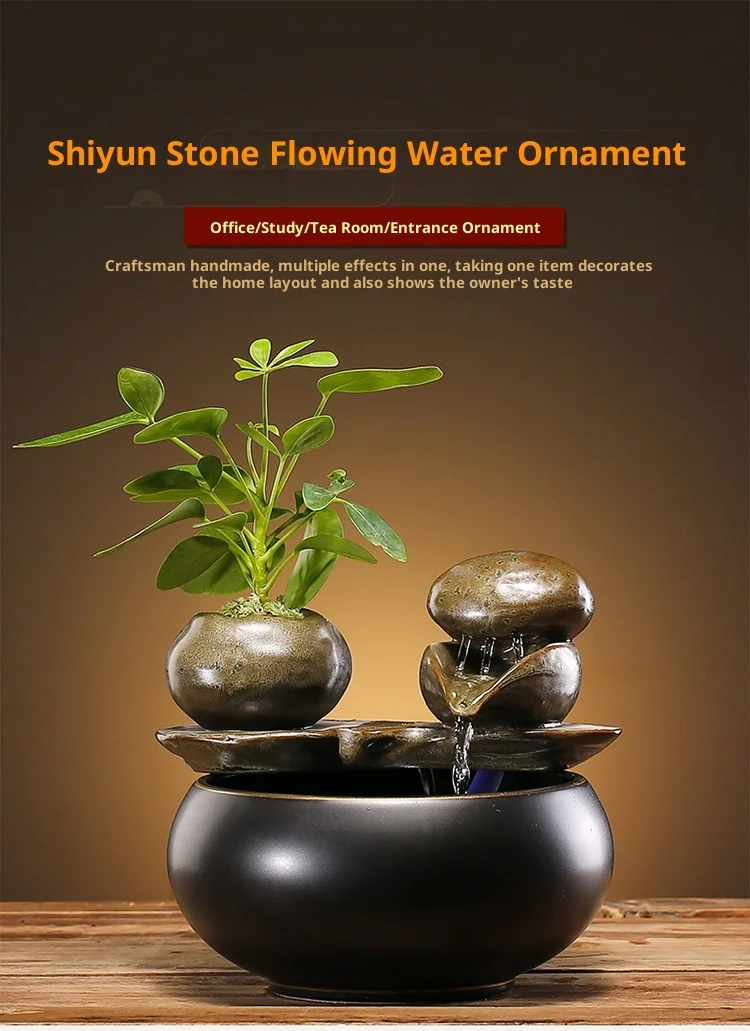 Keramik Wasser Brunnen Indoor Decor Zen Trinker Für Desktop Wasserfall Waterer Tank Landschaft Dekor Haustier
