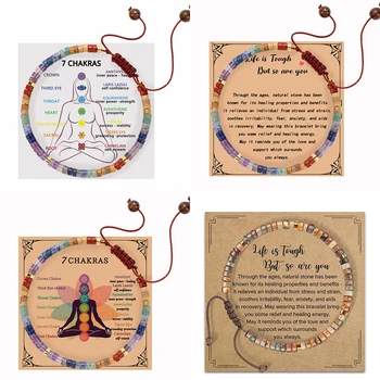 Perlen-Chakra-Armband, 7 Chakren, Kristall-Armband für Frauen, Yoga-Steinperlen, Armband, Meditation