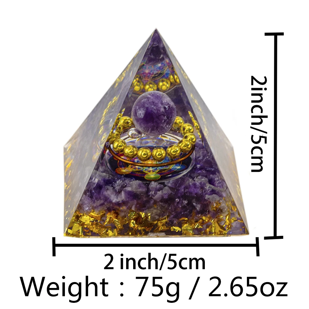 Natürliche Reiki 5cm Kristallpyramide | Fokus Zentrierung Stressabbau – Bild 2