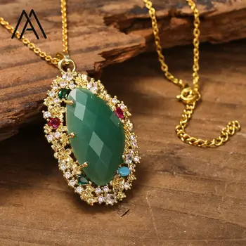 Natürliche Quarz-Edelstein-Halskette im europäischen und amerikanischen Stil, Juwelen, elegante mehrfarbige