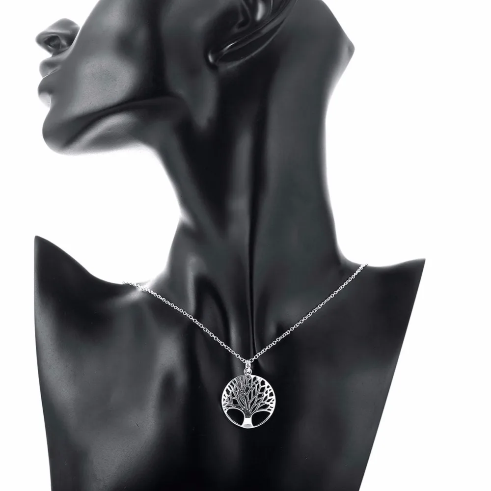 Baum des Lebens Kristall Rundanhänger Halskette aus 925 Sterling – Bild 6
