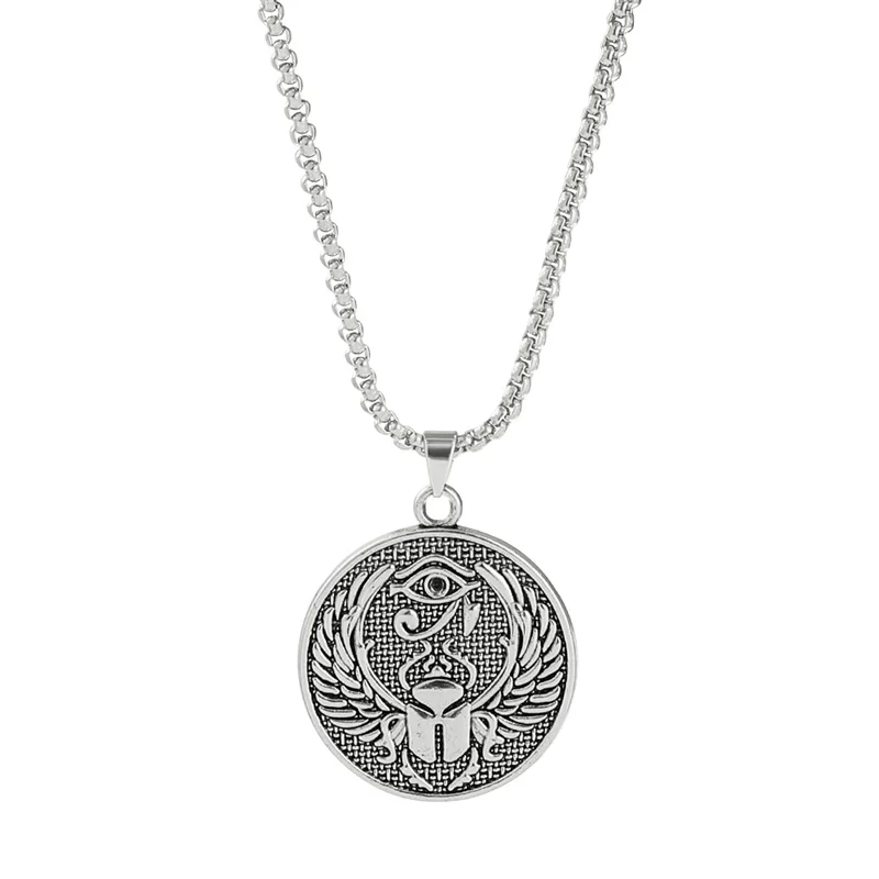 Antike ägyptische Sonne Auge des Horus Anhänger Halskette für Männer und Frauen Adlerköpfiger Gott Allwissiges