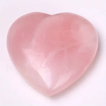 Natürlicher Rosenquarz geschwollener herzförmiger Palmen stein, rosa Liebes taschen stein, Kristalle del stein